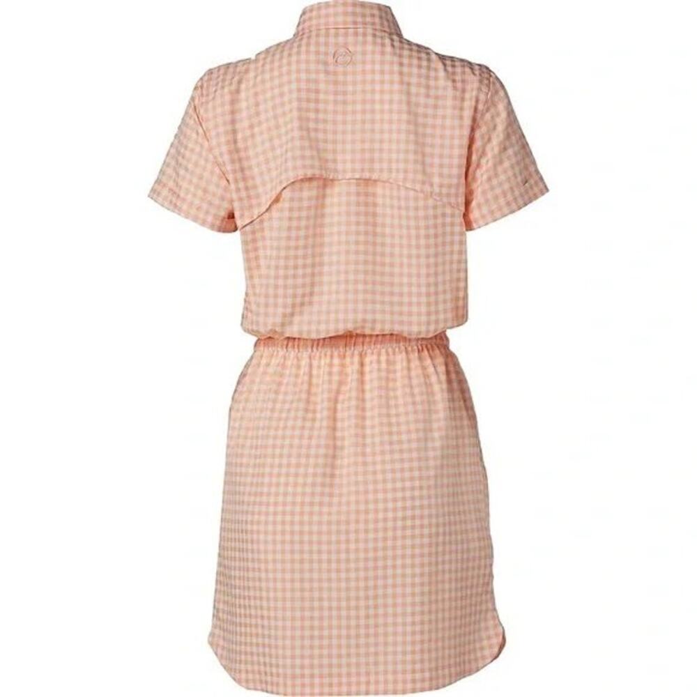 Magellan Southern Summer Fishing Shirt Dress Peach Parfait Gingham Size XL NEW - Picture 3 of 16